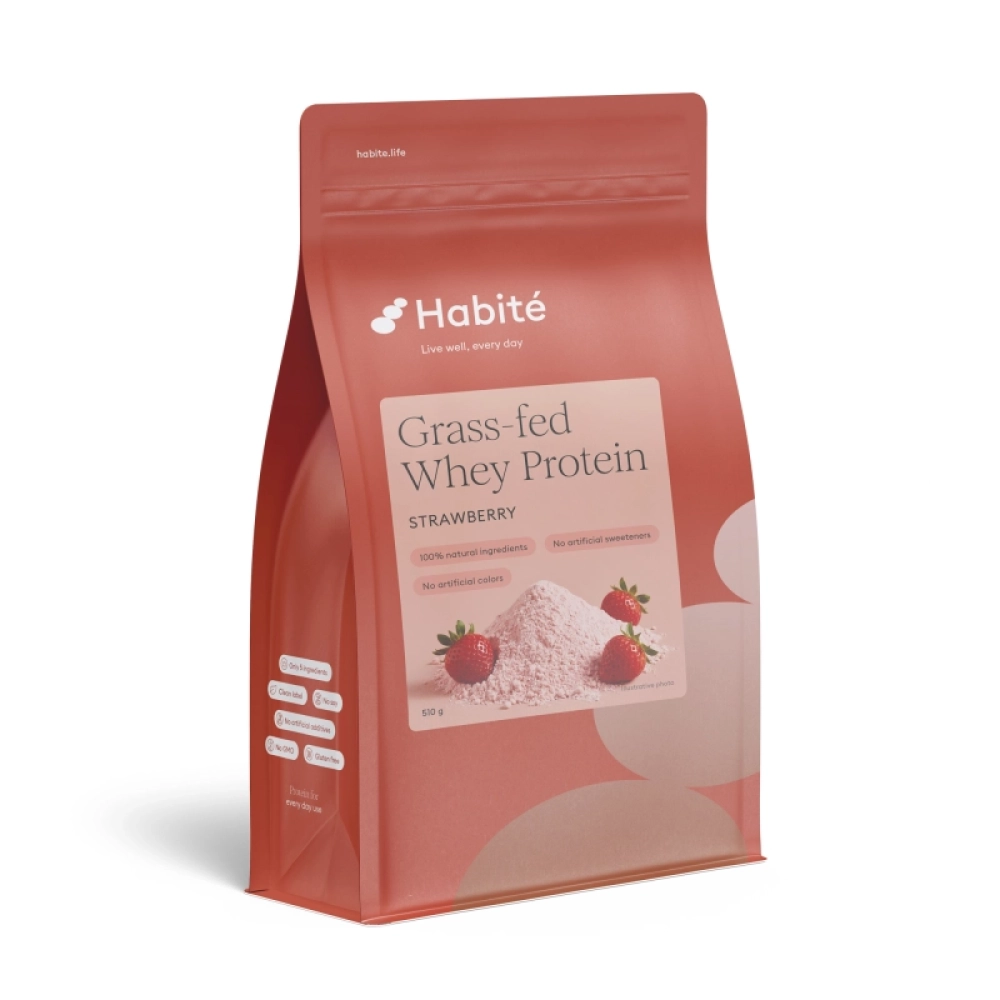 Grass-fed srvátkový proteín jahoda