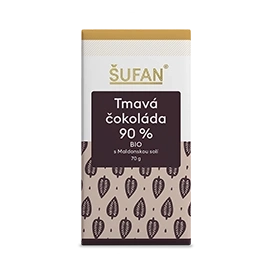 BIO Tmavá čokoláda  90% s Maldonskou soľou - 70 g